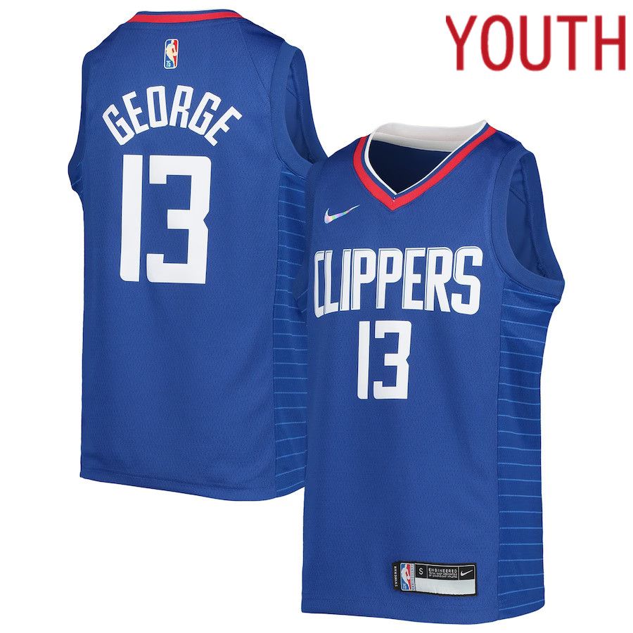 Youth Los Angeles Clippers #13 Paul George Nike Royal Diamond Swingman NBA Jersey